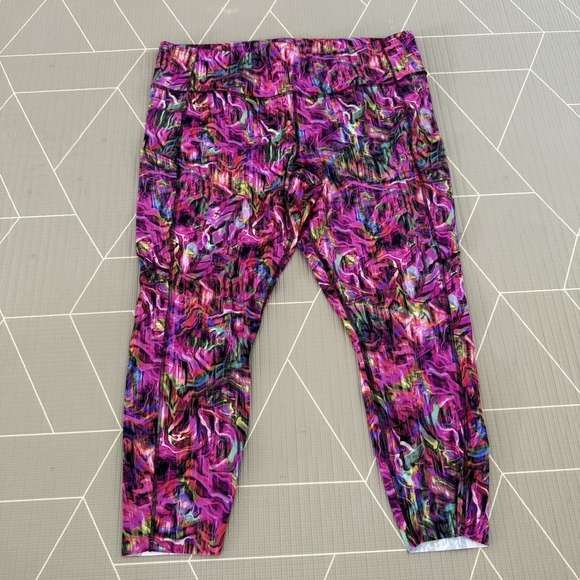 Lululemon Fast Free HR Tight 25" *Nulux Size 20 Hyper Flow Pink Multi LW5BXSS - Picture 1 of 9